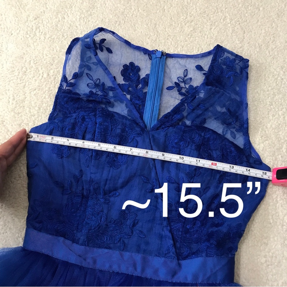 Tulle Sleeveless Mini Dress Blue Tutu Dress Pit to Pit 15.5โ - Picture 5 of 14
